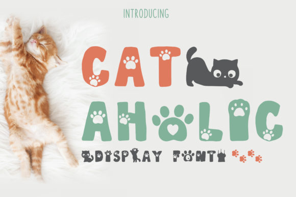 Cat-Aholic: A Whimsical Display Font for Crafters and Product Creators