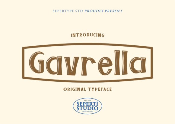 Gavrella: A Vintage Display Font for Creative Product Design